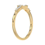 Ladies 10K Yellow Gold Diamond Ring 0.16 Ct Round & Baguette Diamond Jewelry - Image 4