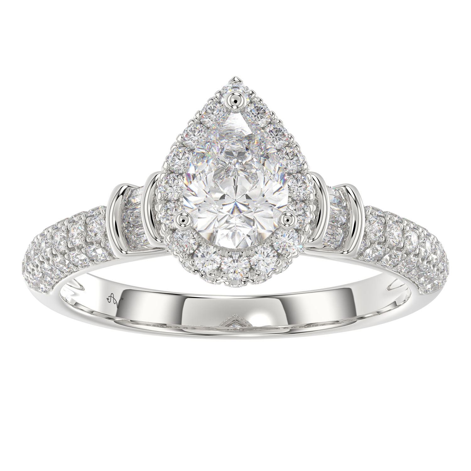 LADIES RING 1.25CT ROUND/BAGUETTE DIAMOND 14K WHITE GOLD (SI QUALITY) 1 LADIES RING 1.25CT ROUND/BAGUETTE DIAMOND 14K WHITE GOLD (SI QUALITY) - Image 1