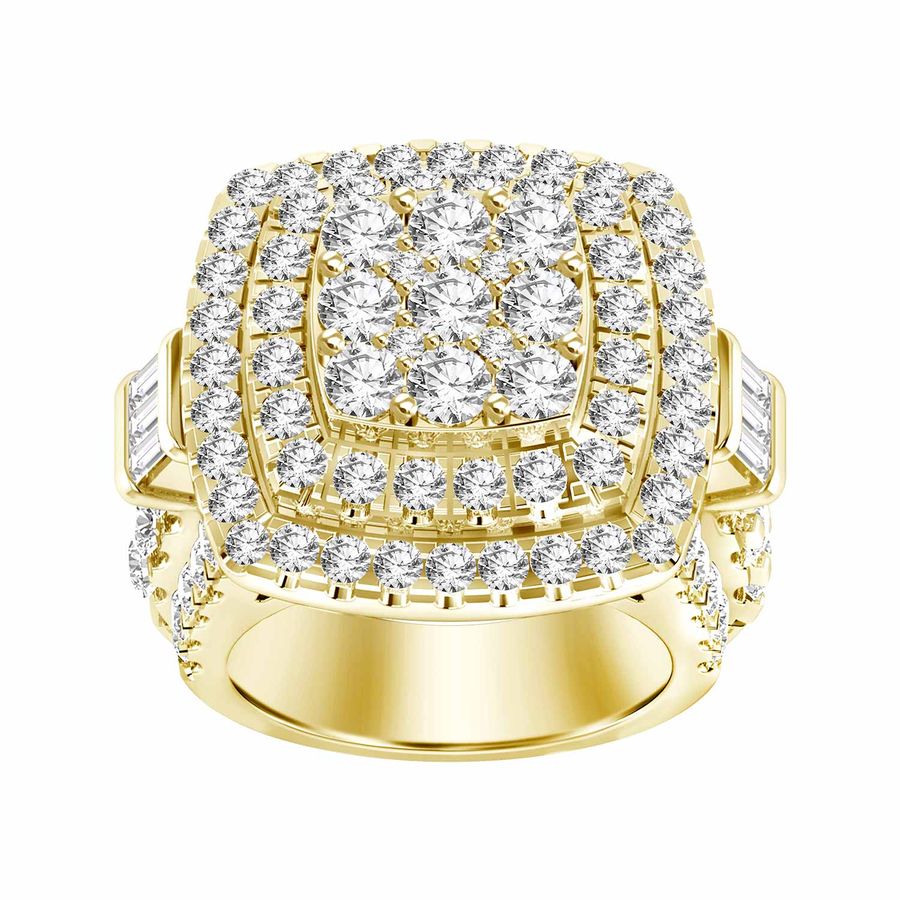 LADIES RING 5.00CT ROUND DIAMOND 10K YELLOW GOLD 1 LADIES RING 5.00CT ROUND DIAMOND 10K YELLOW GOLD - Image 1