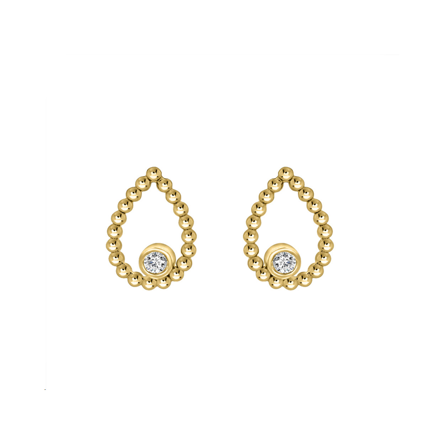 LADIES EARRINGS 0.10CT ROUND DIAMOND 10K YELLOW GOLD 1 LADIES EARRINGS 0.10CT ROUND DIAMOND 10K YELLOW GOLD - Image 1