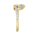 Stylish 10K Yellow Gold Emori Ring Featuring Petal Swag Design With 0.20 Ct Round Diamonds. A Graceful And Elegant Jewelry Piece For Women. - Image 3