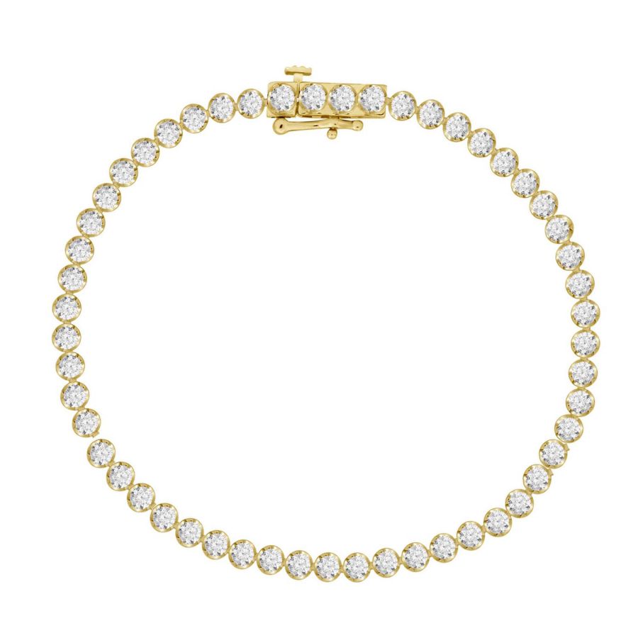 LADIES BRACELET 2.00CT ROUND DIAMOND 10K YELLOW GOLD 1 LADIES BRACELET 2.00CT ROUND DIAMOND 10K YELLOW GOLD - Image 1