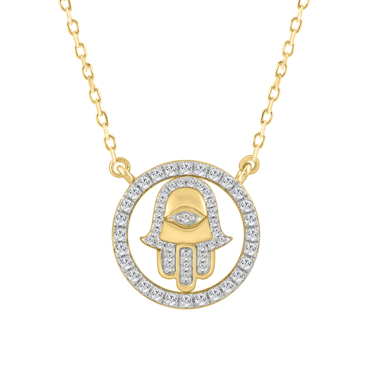 LADIES NECKLACE 0.25CT ROUND DIAMOND 14K YELLOW GOLD 1 LADIES NECKLACE 0.25CT ROUND DIAMOND 14K YELLOW GOLD - Image 1