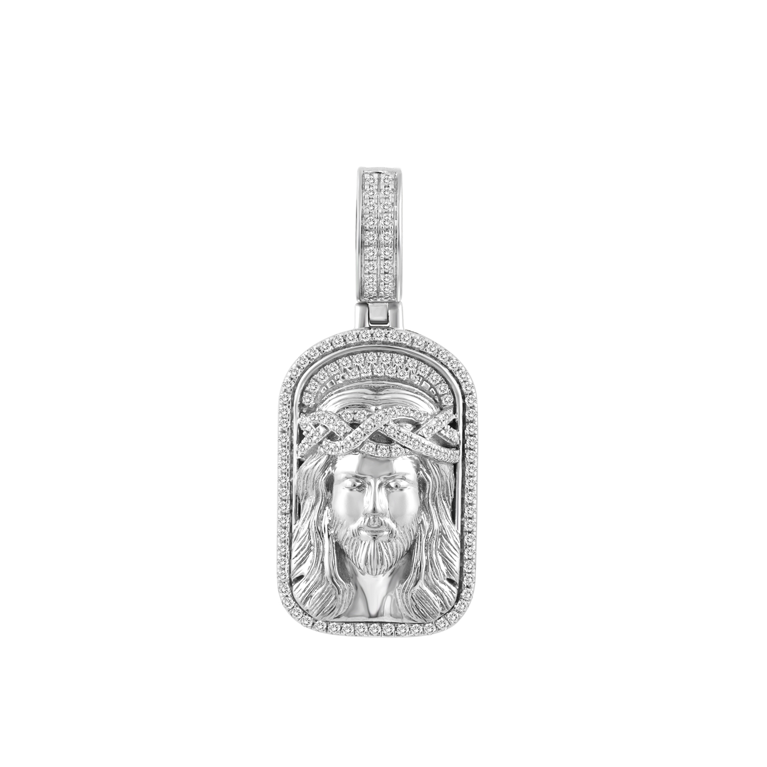 Sterling Silver Men'S 0.33CT Round Diamond Jesus Face Charm Pendant Religious Faith Jewelry For Men 1 Sterling Silver Men'S 0.33CT Round Diamond Jesus Face Charm Pendant Religious Faith Jewelry For Men - Image 1