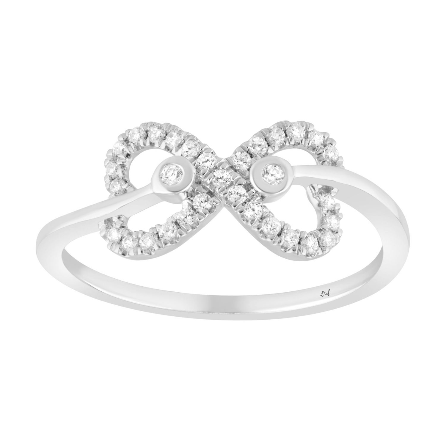 0.15CT Round Diamond Infinity Ring For Women In Sterling Silver Fashion Jewelry 1 0.15CT Round Diamond Infinity Ring For Women In Sterling Silver Fashion Jewelry - Image 1