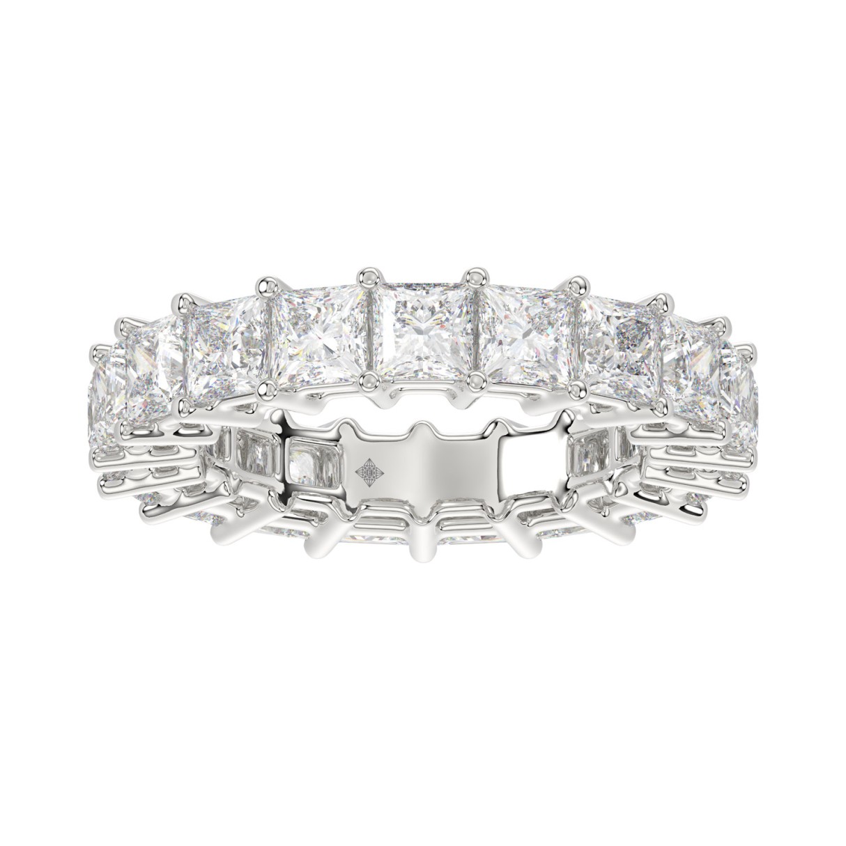 LADIES ETERNITY BAND 4 3/4CT PRINCESS DIAMOND 14K WHITE GOLD 1 LADIES ETERNITY BAND 4 3/4CT PRINCESS DIAMOND 14K WHITE GOLD - Image 1