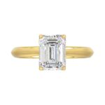 LADIES SOLITAIRE RING 2 1/2CT EMERALD DIAMOND 14K YELLOW GOLD (CENTER STONE EMERALD DIAMOND 2 1/2CT) - Image 5