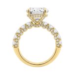 14K Yellow Gold 5 1/2Ct Round Diamond Engagement Ring Women Bridal Wedding Ring 4Ct Round Center Stone (Color F-G -Clarity Vs1/Vs2) - Image 2