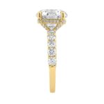 14K Yellow Gold 5 1/2Ct Round Diamond Engagement Ring Women Bridal Wedding Ring 4Ct Round Center Stone (Color F-G -Clarity Vs1/Vs2) - Image 3