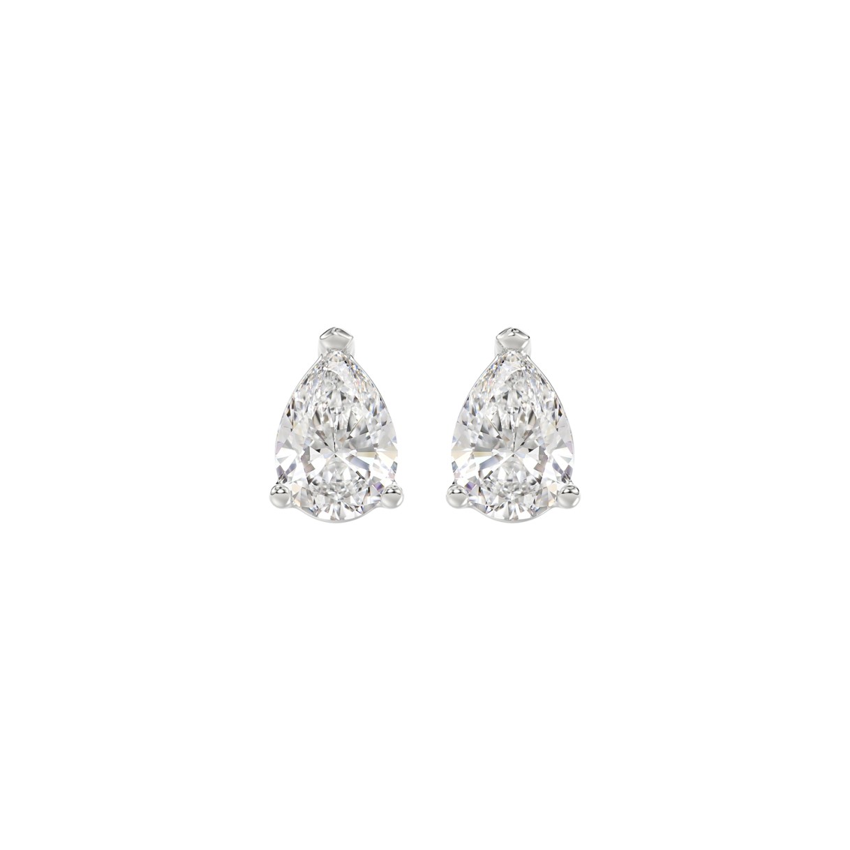 LADIES SOLITAIRE EARRINGS 1CT PEAR DIAMOND 14K WHITE GOLD 1 LADIES SOLITAIRE EARRINGS 1CT PEAR DIAMOND 14K WHITE GOLD - Image 1