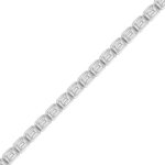 LADIES BRACELET 5.00CT EMERALD DIAMOND 14K WHITE GOLD - Image 2