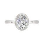 LADIES SOLITAIRE RING 2CT OVAL DIAMOND 14K WHITE GOLD (CENTER STONE OVAL DIAMOND 2CT ) - Image 5