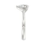 LADIES SOLITAIRE RING 2CT PEAR DIAMOND 14K WHITE GOLD - Image 4
