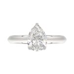 LADIES SOLITAIRE RING 2CT PEAR DIAMOND 14K WHITE GOLD - Image 5