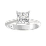 LADIES SOLITAIRE RING 2CT PRINCESS DIAMOND 14K WHITE GOLD