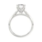 LADIES SOLITAIRE RING 4CT EMERALD DIAMOND 14K WHITE GOLD - Image 2