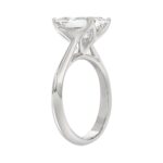 LADIES SOLITAIRE RING 4CT EMERALD DIAMOND 14K WHITE GOLD - Image 3