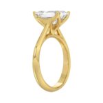 LADIES SOLITAIRE RING 4CT EMERALD DIAMOND 14K YELLOW GOLD - Image 3