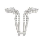 LADIES WRAP RING 2CT ROUND/MARQUISE DIAMOND 14K WHITE GOLD - Image 2