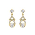 14K YELLOW GOLD 1.00CT ROUND/OVAL DIAMOND LADIES EARRING