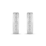 LADIES HOOPS EARRINGS 1.00CT PRINCESS DIAMOND 14K WHITE GOLD