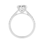 14K WHITE GOLD 2 3/4CT ROUND/OVAL DIAMOND LADIES BRIDAL RING (CENTER STONE OVAL DIAMOND 2 1/2CT) - Image 2