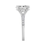 14K WHITE GOLD 2 3/4CT ROUND/OVAL DIAMOND LADIES BRIDAL RING (CENTER STONE OVAL DIAMOND 2 1/2CT) - Image 3