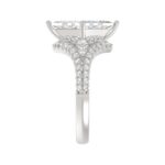 14K WHITE GOLD 3 3/4CT ROUND/PRINCESS DIAMOND LADIES RING - Image 4