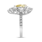 14K WHITE GOLD 4 1/2CT ROUND/PEAR/MARQUISE DIAMOND LADIES RING (CENTER STONE YELLOW PEAR DIAMOND 2.00CT) - Image 3