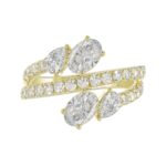 LADIES RING 2.00CT ROUND/OVAL/PEAR DIAMOND 14K YELLOW GOLD - Image 5
