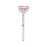 1 1/4CT Elegance Ring 14k Round/Radiant Diamond White Gold 1.00CT Pink Radiant Center stone (Color F-G -Clarity VS1/VS2) - Image 3
