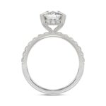 14K WHITE GOLD 3 1/2CT ROUND/CUSHION DIAMOND LADIES RING (CENTER STONE CUSHION DIAMOND 3CT) - Image 2