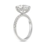 14K WHITE GOLD 3 1/2CT ROUND/CUSHION DIAMOND LADIES RING (CENTER STONE CUSHION DIAMOND 3CT) - Image 3