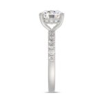 14K WHITE GOLD 3 1/2CT ROUND/CUSHION DIAMOND LADIES RING (CENTER STONE CUSHION DIAMOND 3CT) - Image 4