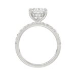 14K WHITE GOLD 3 1/2CT ROUND/PEAR DIAMOND LADIES RING (CENTER STONE PEAR DIAMOND 3CT) - Image 2