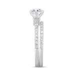14K WHITE GOLD 1 1/2CT ROUND DIAMOND LADIES BRIDAL SET (CENTER STONE ROUND DIAMOND 1CT) - Image 3