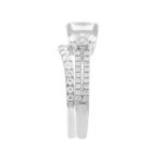 14K WHITE GOLD 2 3/8CT ROUND/OVAL DIAMOND LADIES BRIDAL SET (CENTER STONE OVAL DIAMOND 1CT) - Image 3