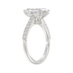 14K WHITE GOLD 5.00CT ROUND/EMERALD DIAMOND LADIES BRIDAL SET (CENTER STONE EMERALD DIAMOND 3.00CT) - Image 3
