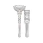 14K WHITE GOLD 5.00CT ROUND/EMERALD DIAMOND LADIES BRIDAL SET (CENTER STONE EMERALD DIAMOND 3.00CT) - Image 4