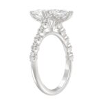 Ladies 14K White Gold Ladies Elegance- Bridal Set 3 1/3CT Round & Marquise Diamonds 3.00CT Marquise Center stone (Color F-G -Clarity VS1/VS2) - Image 3