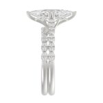 Ladies 14K White Gold Ladies Elegance- Bridal Set 3 1/3CT Round & Marquise Diamonds 3.00CT Marquise Center stone (Color F-G -Clarity VS1/VS2) - Image 4