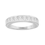 14K WHITE GOLD 1 1/2CT PRINCESS DIAMOND LADIES BAND