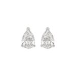 LADIES SOLITAIRE EARRINGS 2 1/2CT PEAR DIAMOND 14K WHITE GOLD