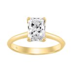 14K YELLOW GOLD 1 1/2CT RADIANT DIAMOND LADIES SOLITAIRE RING