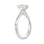 LADIES SOLITAIRE RING 1 1/2CT PEAR DIAMOND 14K WHITE GOLD - Image 3