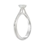 LADIES SOLITAIRE RING 1/2CT OVAL DIAMOND 14K WHITE GOLD - Image 3