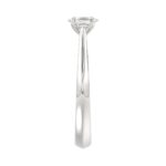 LADIES SOLITAIRE RING 1/2CT OVAL DIAMOND 14K WHITE GOLD - Image 4
