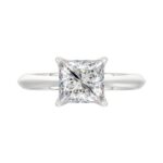 LADIES SOLITAIRE RING 2 1/2CT PRINCESS DIAMOND 14K WHITE GOLD - Image 5