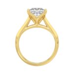 LADIES SOLITAIRE RING 4CT PRINCESS DIAMOND 14K YELLOW GOLD - Image 2