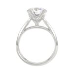 LADIES SOLITAIRE RING 4CT ROUND DIAMOND 14K WHITE GOLD - Image 2